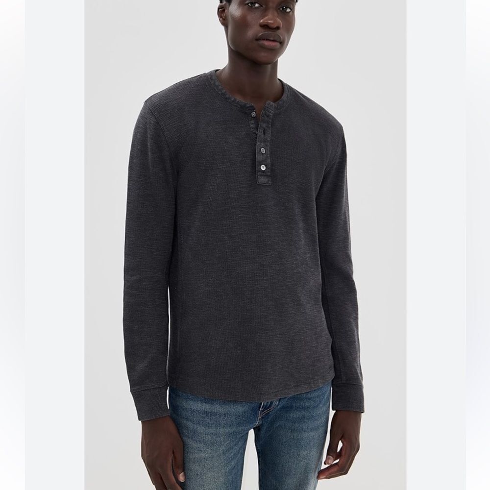 Rag & Bone Classic Flame Henley Top Long Sleeve Men’s Large